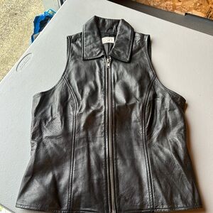 Ann Taylor vintage 90s Black Leather Vest